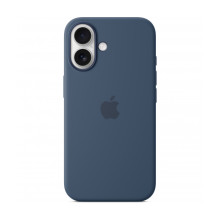 Apple MYY83ZM/A Silicone Case avec MagSafe for iPhone 16 - Denim